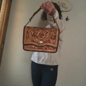 Vintage leather western style purse